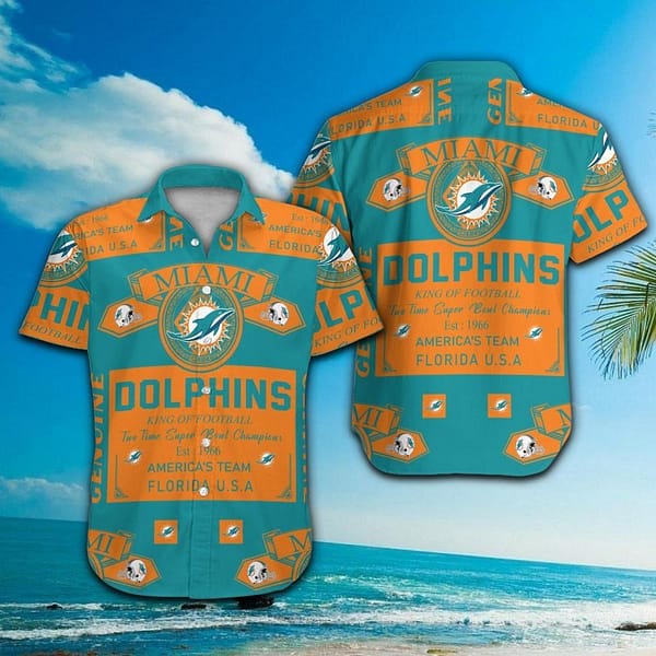 Miami Dolphins Est 1966 NFL Football Team Hawaiian Shirt Miami Dolphins Est 1966 NFL Football Team Hawaiian Shirt
