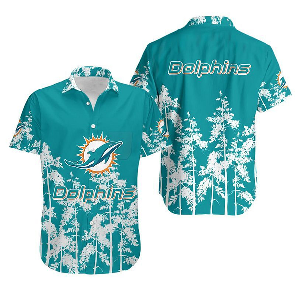 Miami Dolphins Forest NFL Football Team Hawaiian Shirt Miami Dolphins Forest NFL Football Team Hawaiian Shirt