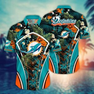 Miami Dolphins Greenery NFL Football Team Hawaiian Shirt