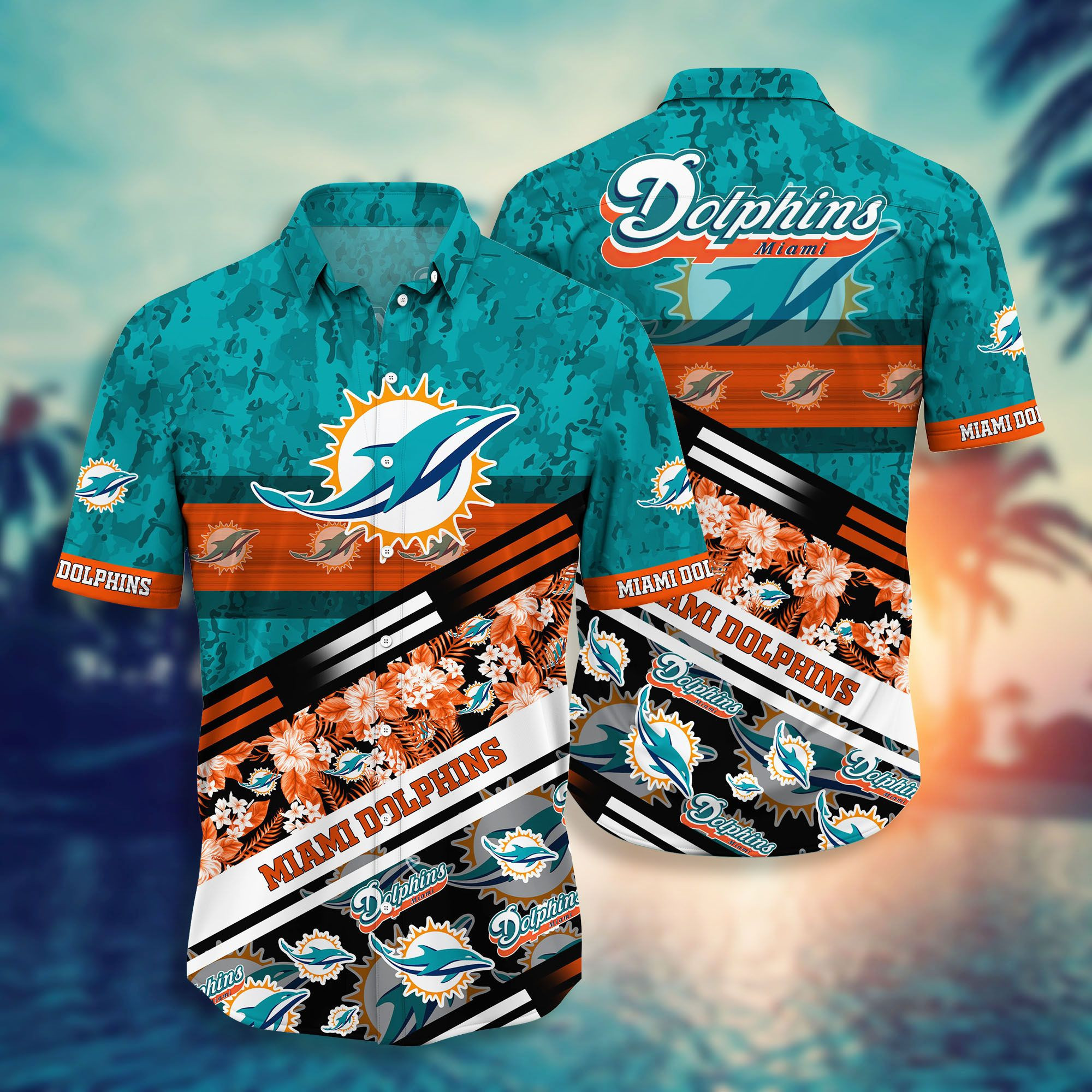 Miami Dolphins NFL Camo Style Hot Hawaiian Shirt V1 Miami Dolphins NFL Camo Style Hot Hawaiian Shirt V1