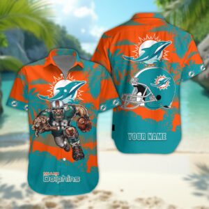 Miami Dolphins Personalized Hawaiian Shirt ??Custom Name