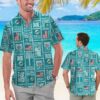 Miami Dolphins Square Pattern NFL Football Team Hawaiian Shirt