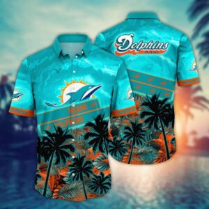 Miami Dolphins Summer Sky NFL Football Team Hawaiian Shirt