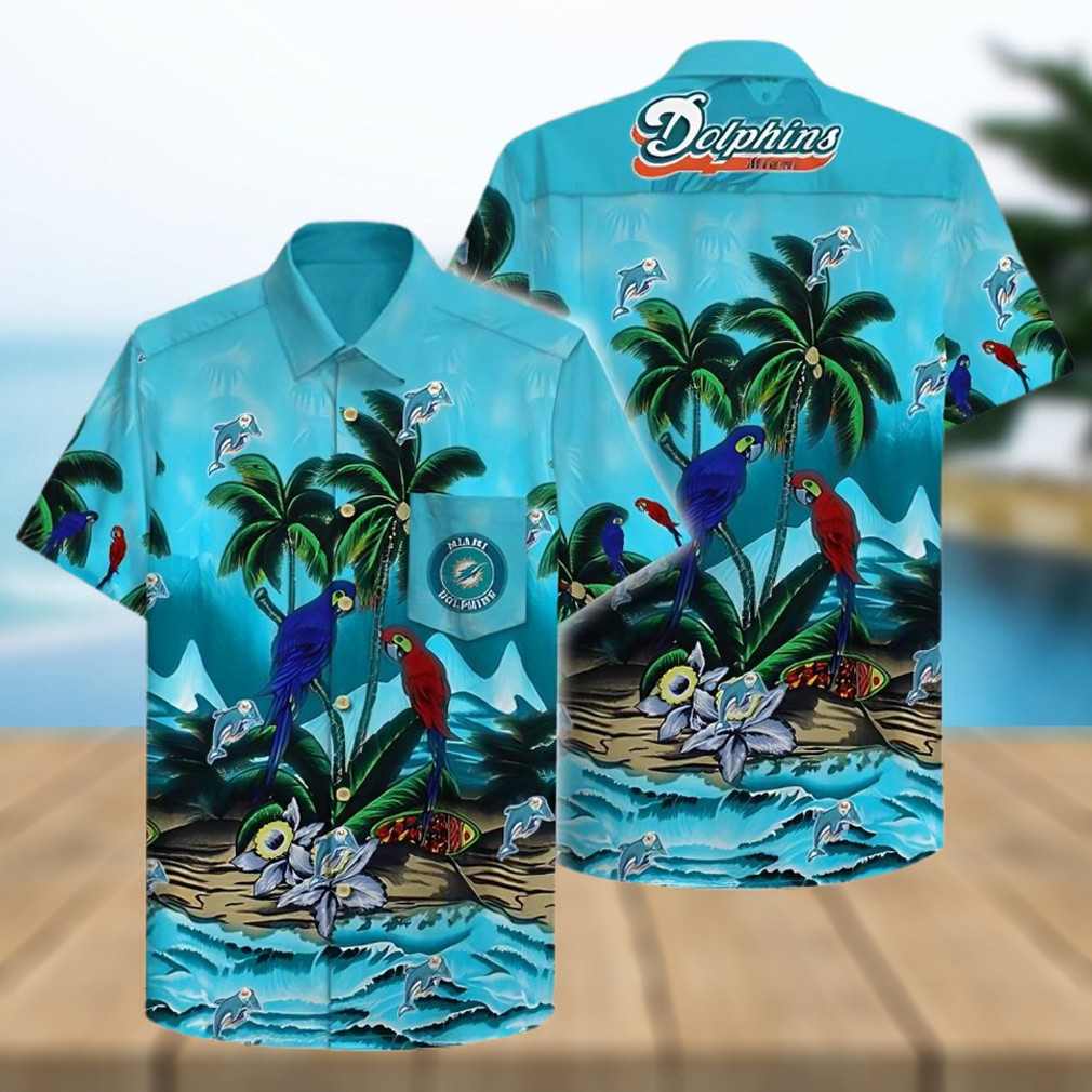 Miami Dolphins Tropical Graphic Hawaiian Shirt Miami Dolphins Tropical Graphic Hawaiian Shirt