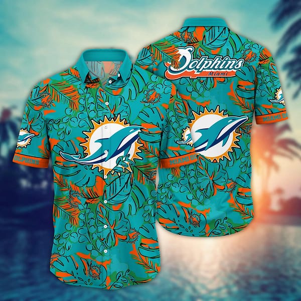 Miami Dolphins Tropical NFL Football Team Hawaiian Shirt Miami Dolphins Tropical NFL Football Team Hawaiian Shirt