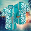 Miami Dolphins White Flowers NFL Football Team Hawaiian Shirt