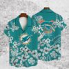 Miami Dolphins White Hibiscus NFL Football Team Hawaiian Shirt