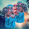 Miami Marlins Fireworks Celebration Hawaiian Shirt