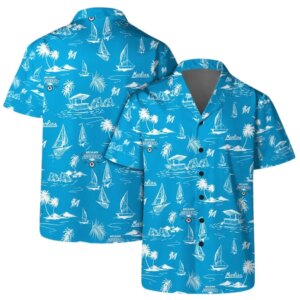 Miami Marlins Sailboat Paradise Hawaiian Shirt