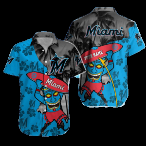 Miami Marlins Tiki Surf Hawaiian Shirt