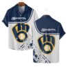 Milwaukee Brewers Bold Emblem Hawaiian Shirt