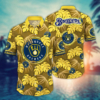 Milwaukee Brewers Golden Leaf Hawaiian Shirt