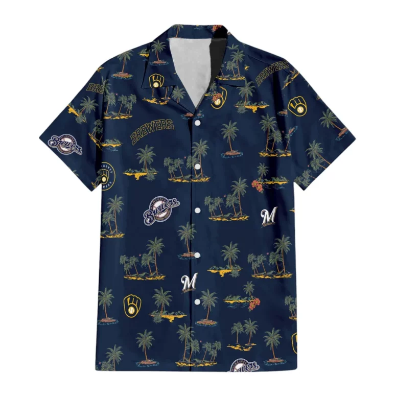 Milwaukee Brewers Island Paradise Hawaiian Shirt Milwaukee Brewers Island Paradise Hawaiian Shirt