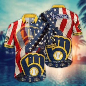 Milwaukee Brewers Stars Stripes Pride Hawaiian Shirt