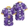 Minnesota Vikings Coconut Leaves and Skulls NFL Football Team Hawaiian Shirt