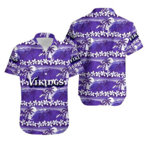 Minnesota Vikings Coconut Trees NFL Hawaiian Shirt V2