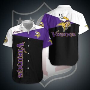 Minnesota Vikings Color Blocks NFL Football Team Hawaiian Shirt