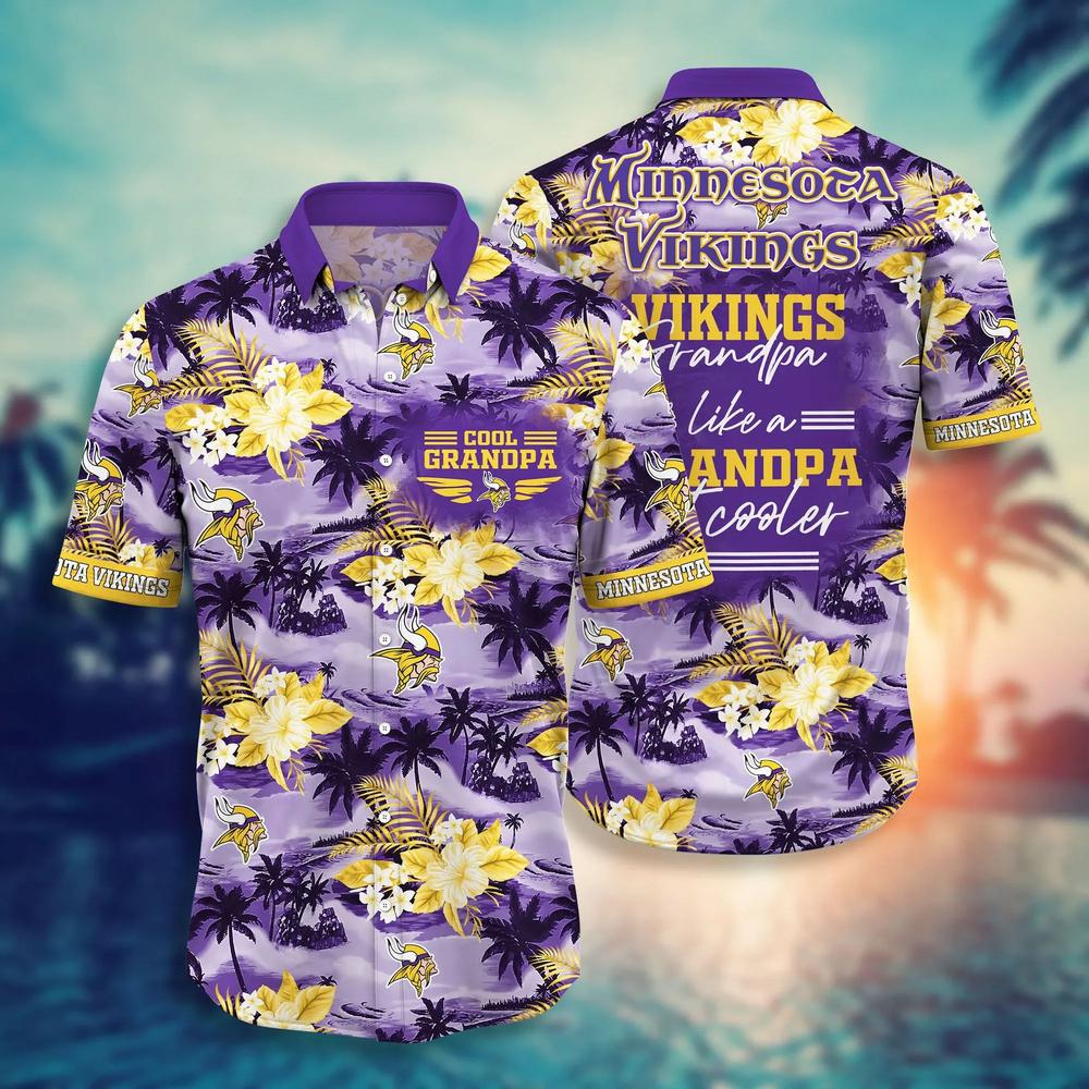 Minnesota Vikings Cool Grandpa NFL Football Team Hawaiian Shirt Minnesota Vikings Cool Grandpa NFL Football Team Hawaiian Shirt
