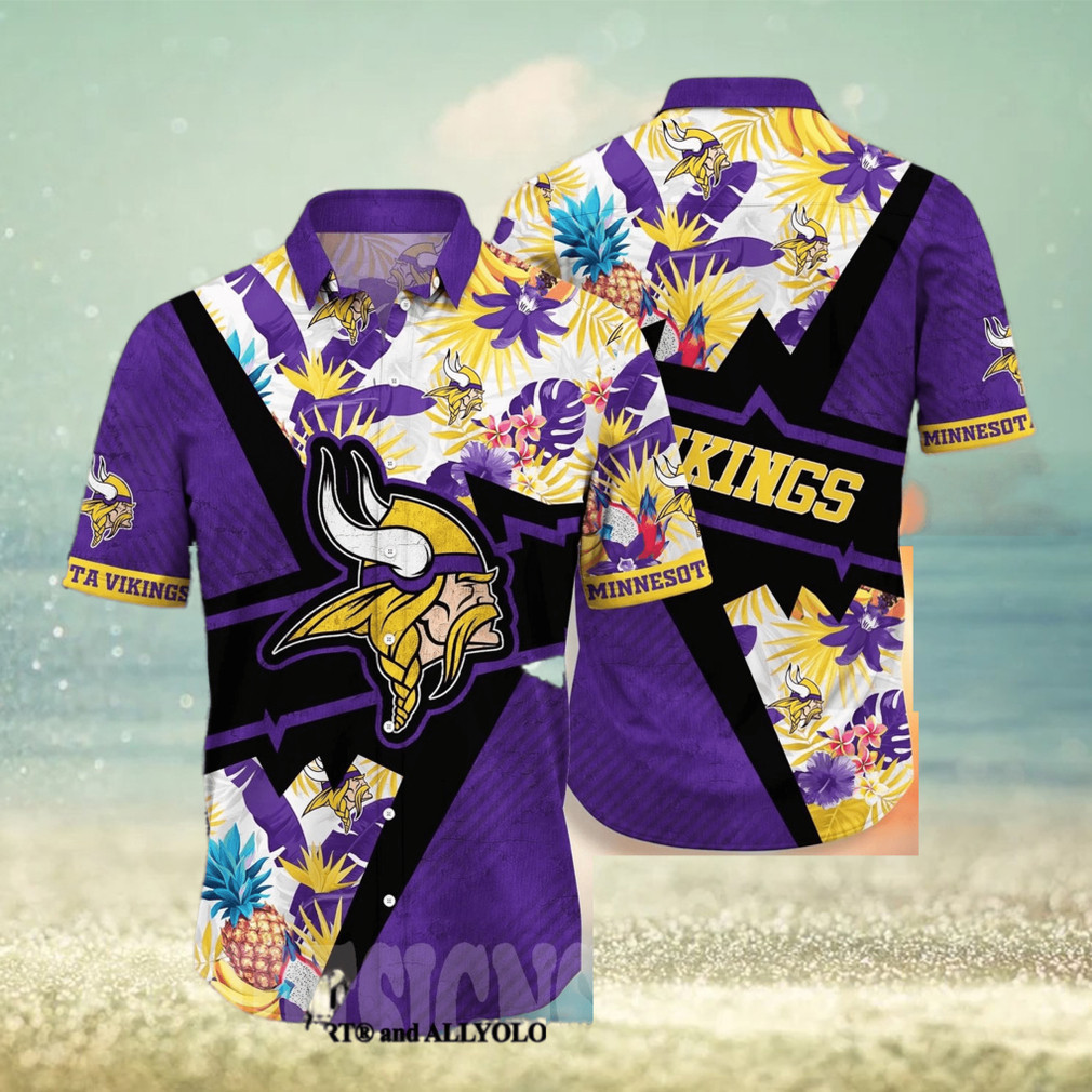 Minnesota Vikings Floral Full Print Unisex Hawaiian Shirt V2 Minnesota Vikings Floral Full Print Unisex Hawaiian Shirt V2
