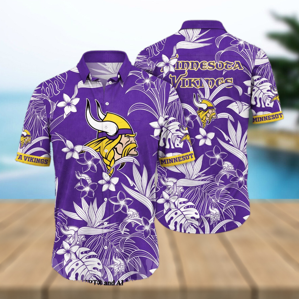 Minnesota Vikings Floral Full Print Unisex Hawaiian Shirt Minnesota Vikings Floral Full Print Unisex Hawaiian Shirt