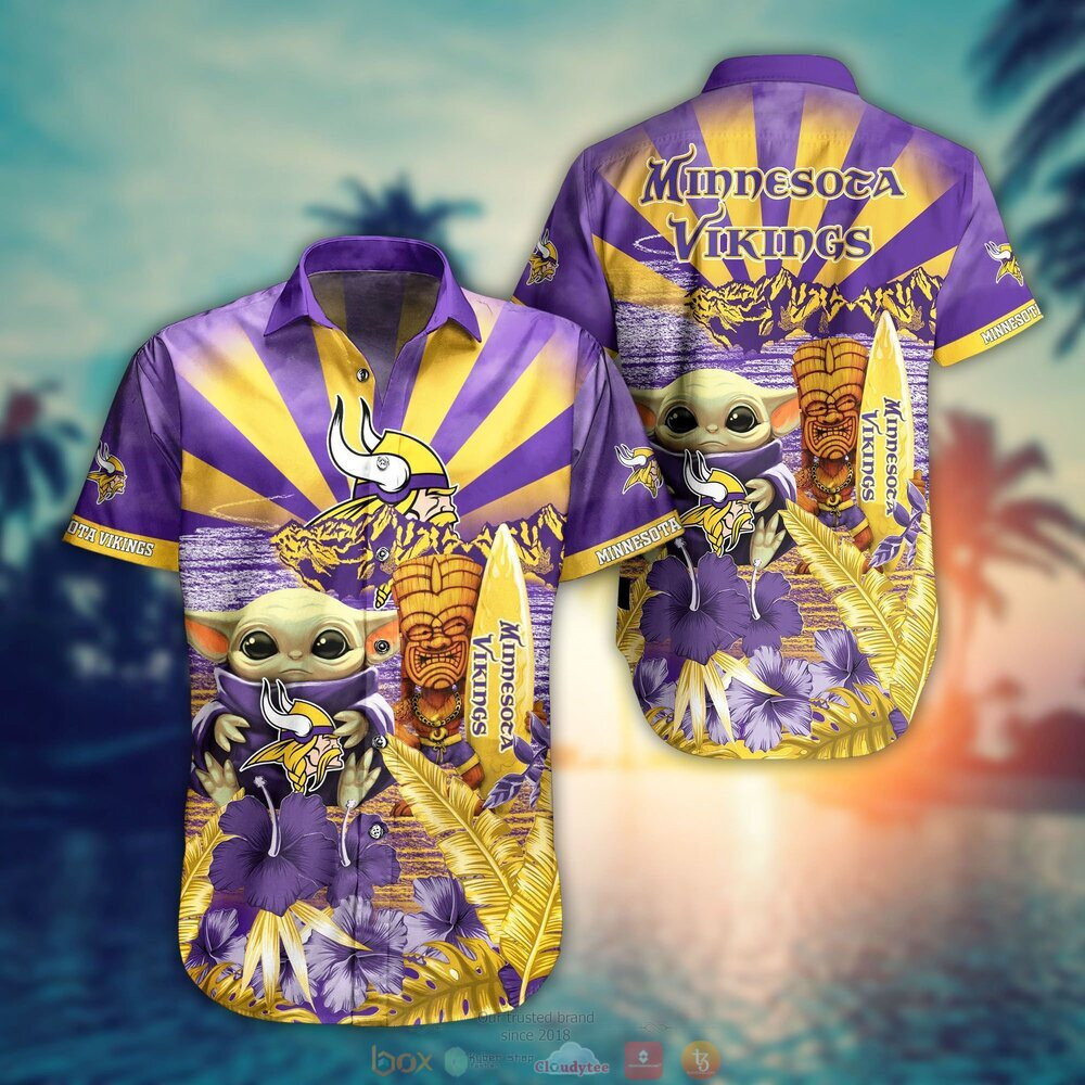 Minnesota Vikings Football Baby Yoda Hawaiian Shirt Minnesota Vikings Football Baby Yoda Hawaiian Shirt