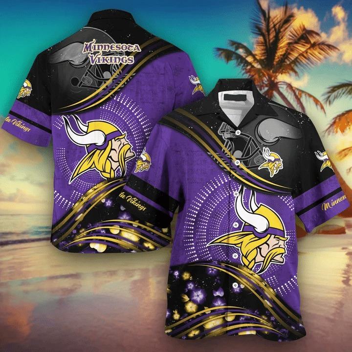 Minnesota Vikings Game Day Waves Hawaiian Shirt Minnesota Vikings Game Day Waves Hawaiian Shirt