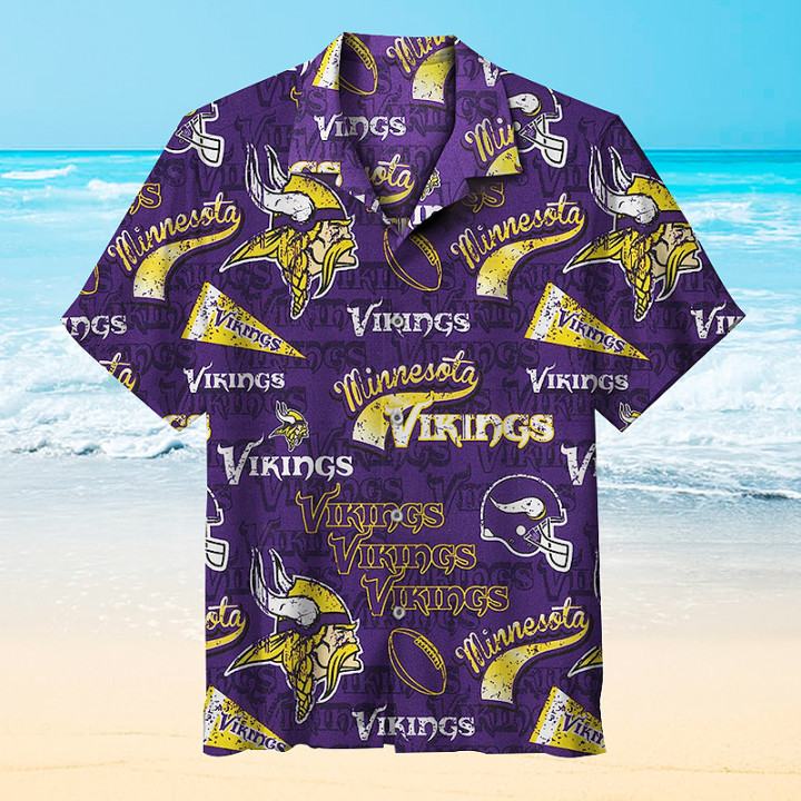 Minnesota Vikings Iconic Collage Hawaiian Shirt Minnesota Vikings Iconic Collage Hawaiian Shirt