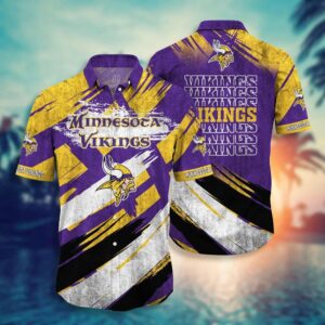 Minnesota Vikings Paint Streaks NFL Football Team Hawaiian Shirt