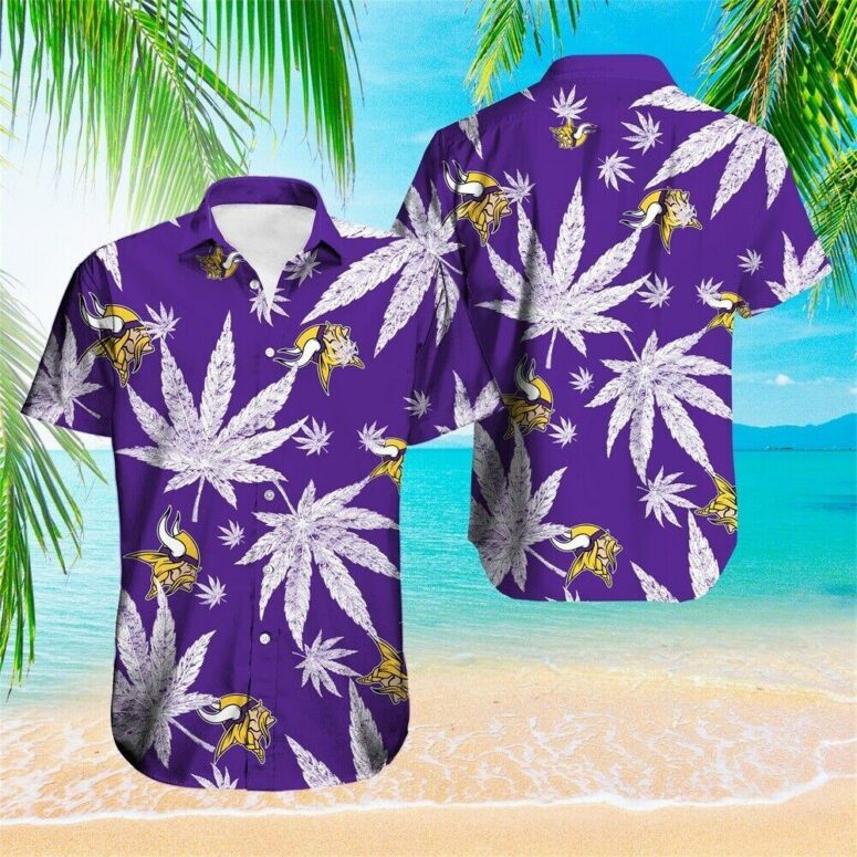 Minnesota Vikings Purple Paradise Palm Hawaiian Shirt Minnesota Vikings Purple Paradise Palm Hawaiian Shirt