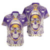 Minnesota Vikings Skull NFL Aloha Pattern Hawaiian Shirt