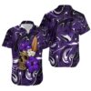 Minnesota Vikings Skull and Hibiscus Flower NFL Football Team Hawaiian Shirt