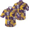 Minnesota Vikings Skull and Palm Tree Leaves NFL Football Team Hawaiian Shirt