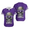 Minnesota Vikings Skull and Violet Skull NFL Football Team Hawaiian Shirt
