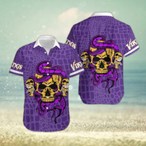 Minnesota Vikings Snake And Skull Octopus Hawaiian Shirt