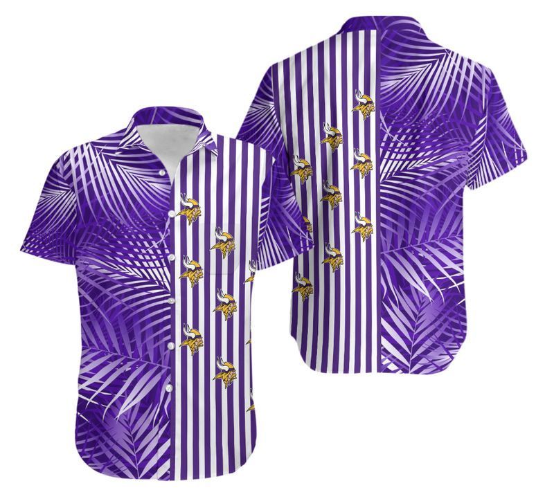 Minnesota Vikings Stripes NFL Football Team Hawaiian Shirt Minnesota Vikings Stripes NFL Football Team Hawaiian Shirt