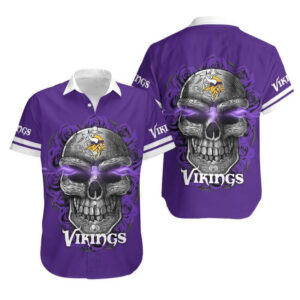 Minnesota Vikings Sugar Skull NFL Hawaiian Shirt