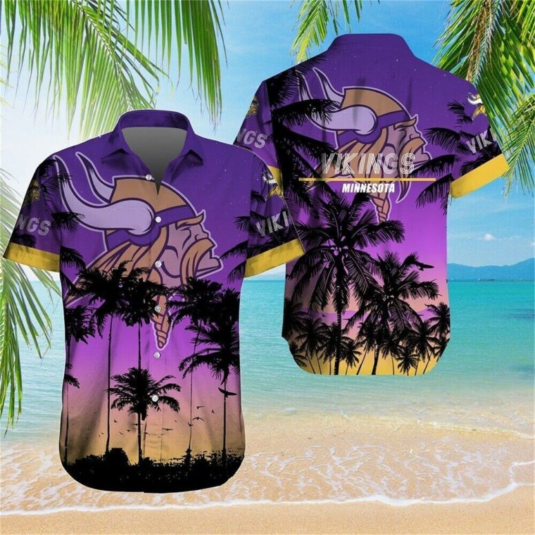 Minnesota Vikings Tropical Dusk Hawaiian Shirt Minnesota Vikings Tropical Dusk Hawaiian Shirt