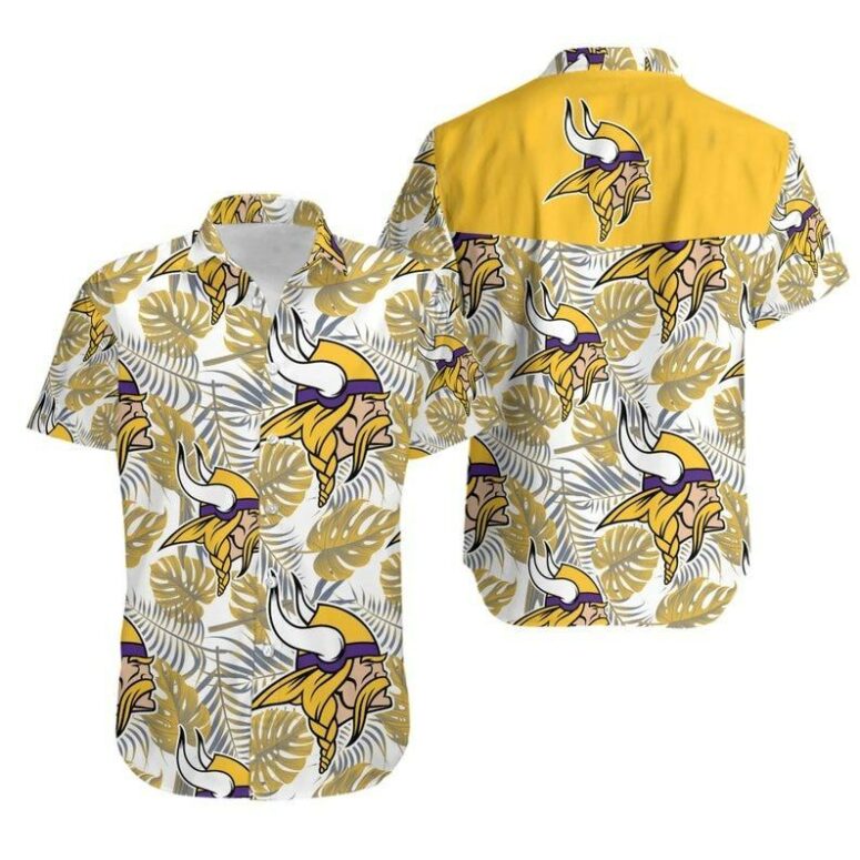 Minnesota Vikings Tropical Leaf Breeze Hawaiian Shirt Minnesota Vikings Tropical Leaf Breeze Hawaiian Shirt