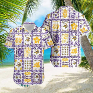 Minnesota Vikings Vintage Flowers Pattern Hawaiian Shirt