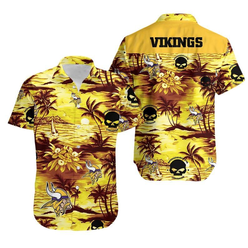 Minnesota Vikings Yellow Sea NFL Football Team Hawaiian Shirt Minnesota Vikings Yellow Sea NFL Football Team Hawaiian Shirt