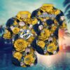 Nashville Predators Bold Floral Hawaiian Shirt