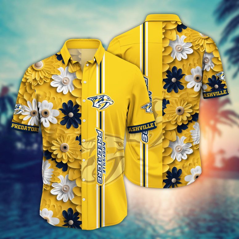 Nashville Predators Daisy Fresh Hawaiian Shirt Nashville Predators Daisy Fresh Hawaiian Shirt