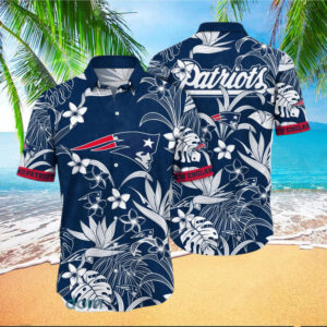 New England Patriots Aloha Navy Color Hawaiian Shirt