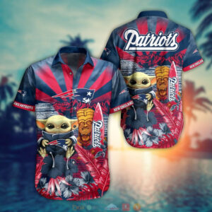 New England Patriots Baby Yoda Aloha Hawaiian Shirt