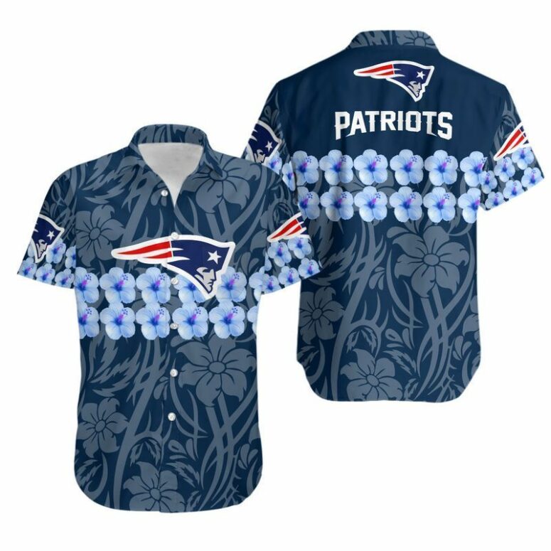 New England Patriots Flower And Hawaiian Shirt New England Patriots Flower And Hawaiian Shirt
