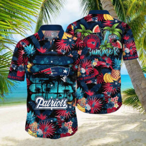 New England Patriots NFL Flower Art Hawaiian Shirt