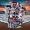 New England Patriots NFL Striped Men????s Hawaiian Shirt