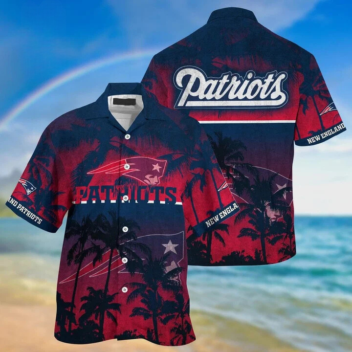 New England Patriots Ocean Breeze Hawaiian Shirt New England Patriots Ocean Breeze Hawaiian Shirt