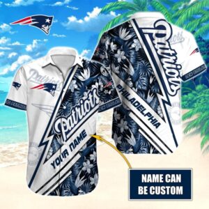 New England Patriots Palm Coast Personalized Hawaiian Shirt