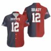 New England Patriots Tom Brady 12 Two Tone Hawaiian Shirt